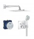 Conjunto completo Grohe Smartcontrol chuveiro de parede quadrado 310, sc quadrado com suporte (34742000)