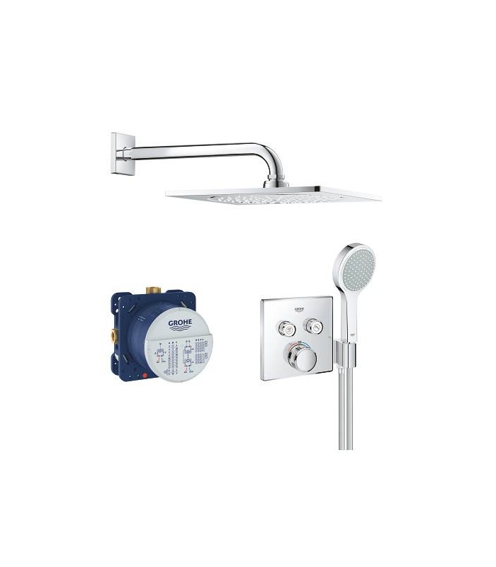 Compra online Conjunto completo Grohe Smartcontrol chuveiro de parede quadrado 310, sc quadrado com suporte (34742000) en oferta al mejor precio