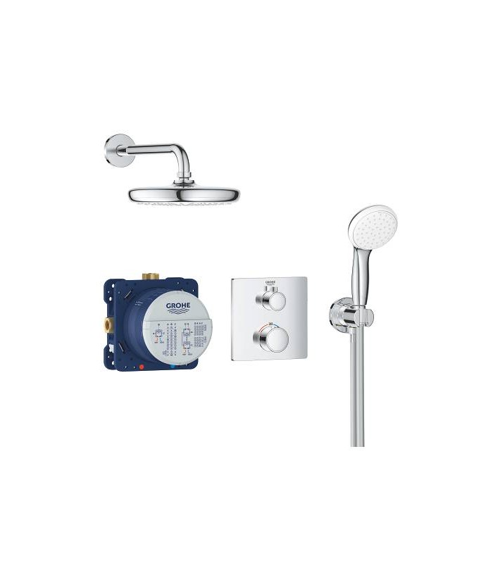 Compra online Grohe Conjunto completo Grohtherm Square termostato empotradoconducha mural 210 y set teleducha  (34729000) en oferta al mejor precio