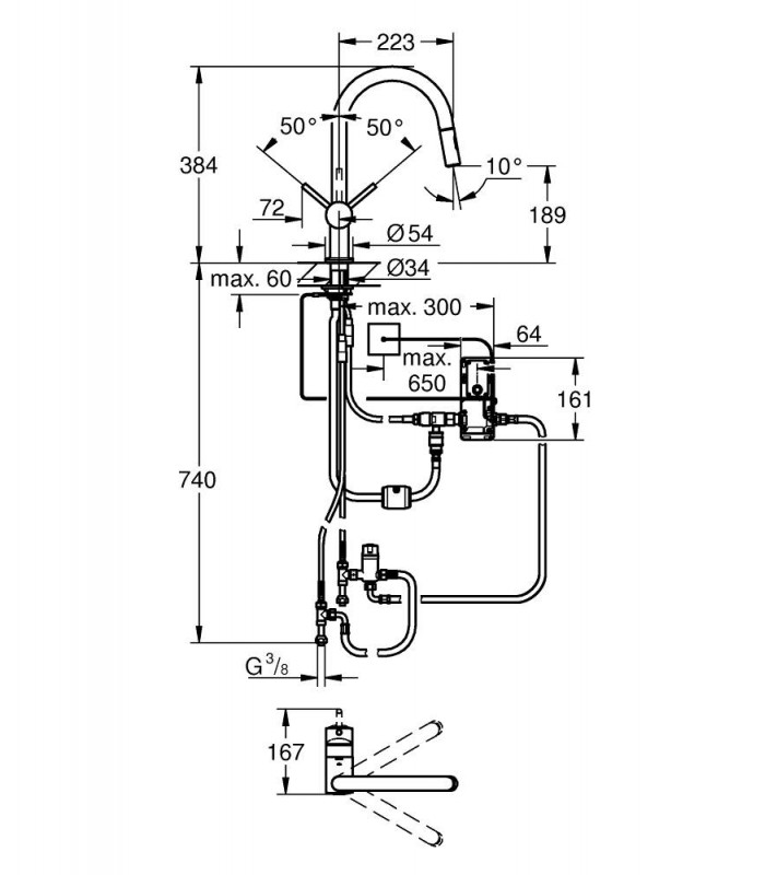 Compra online Grohe Minta Touch C-formato bica extraível Next.Gen (31358002) en oferta al mejor precio