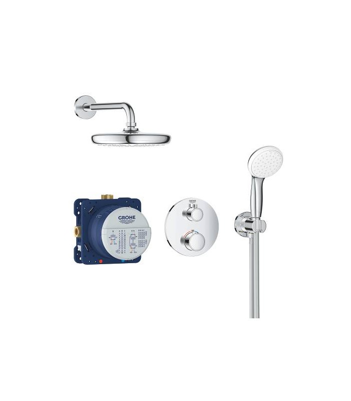 Compra online Grohe Conjunto completo Grohtherm Round termostato empotradoconducha mural 210 y set teleducha  (34727000) en oferta al mejor precio