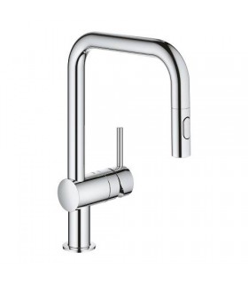 Misturadora monocomando para lavatório Grohe Minta com bica em U e chuveiro prolongador (32322002)