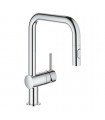 Misturadora monocomando para lavatório Grohe Minta com bica em U e chuveiro prolongador (32322002)