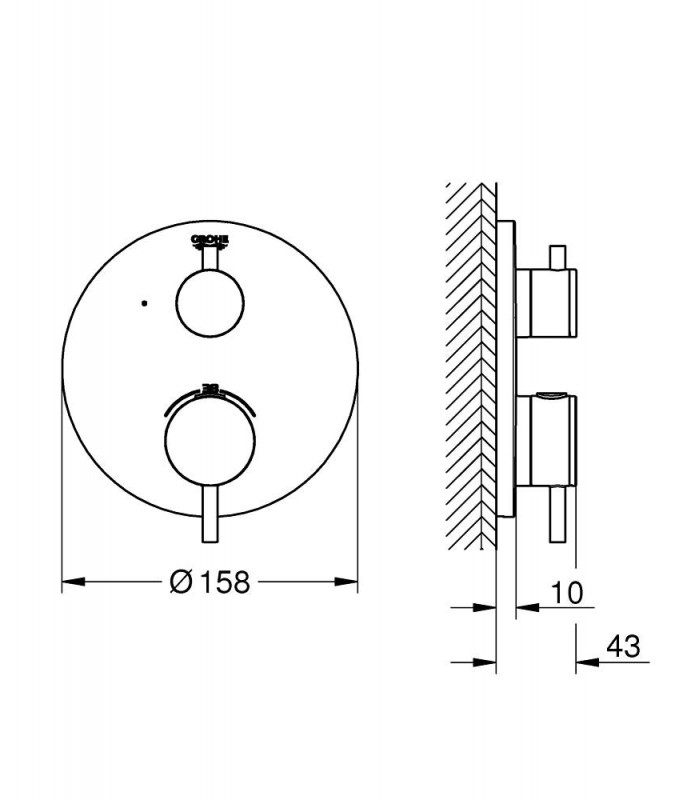 Compra online Grohe Atrio Ypsilon Termostato empotrado de ducha Parte Exterior  (24134DC3) en oferta al mejor precio