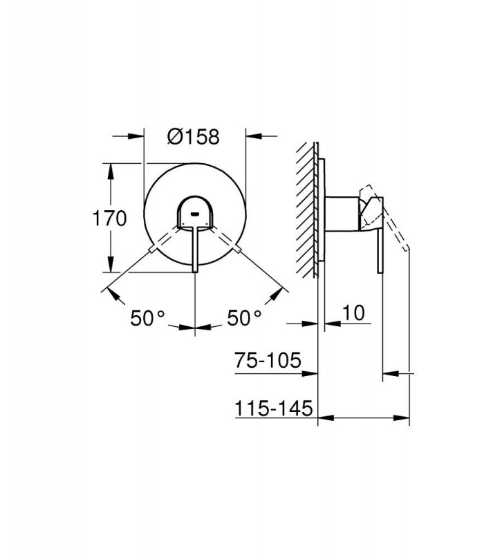 Compra online Misturador de chuveiro embutido/removível Grohe PLUS 1/2" (24059003) en oferta al mejor precio