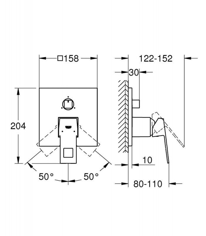 Compra online Misturadora monocomando Grohe Eurocube com desviador de 3 vias (24094000) en oferta al mejor precio