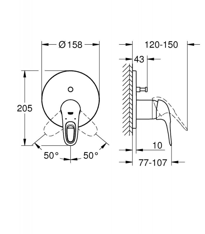 Compra online Grohe Eurostyle con inversor de 2 vías palanca con hendidura, LS0  (24049LS3) en oferta al mejor precio