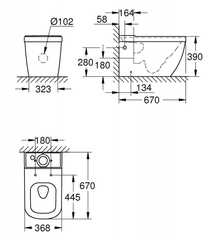 Compra online Cisterna de piso para WC Grohe Euro. Saída universal H (3933800H) en oferta al mejor precio