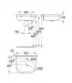 Grohe Euro lavabo mural 55 H  (3933600H)