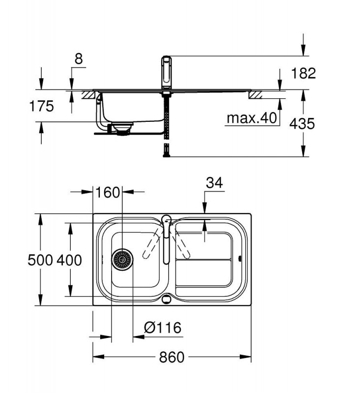 Compra online Grohe Fregadero Pack Eurosmart  (31565SD0) en oferta al mejor precio