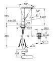 Misturador de lavatório liso Grohe PLUS 1/2" com conjunto de válvula de descarga push-open Tamanho - L bica extraível (23844003)