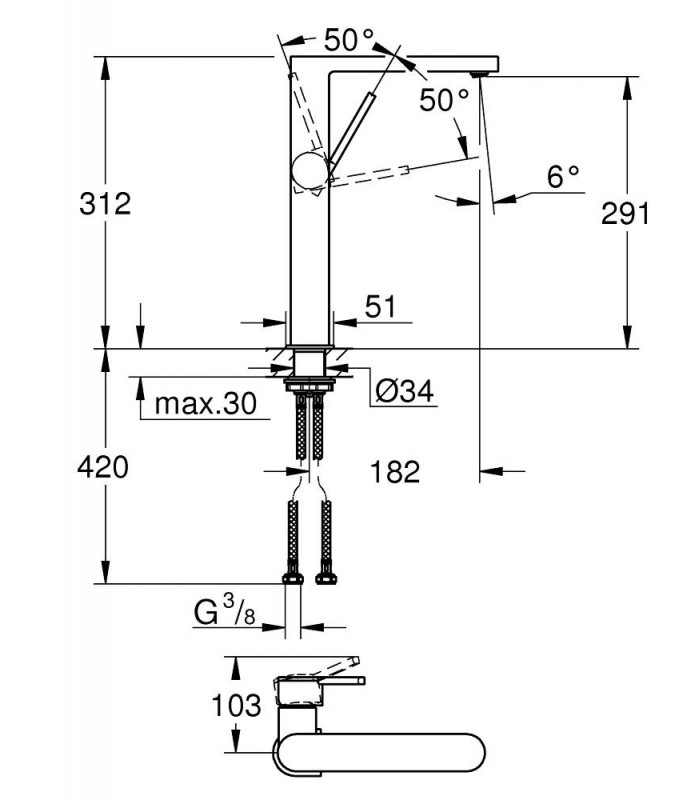 Compra online Grohe PLUS Monomando de lavabo de 1/2 c/liso Tamaño - XL  (32618003) en oferta al mejor precio