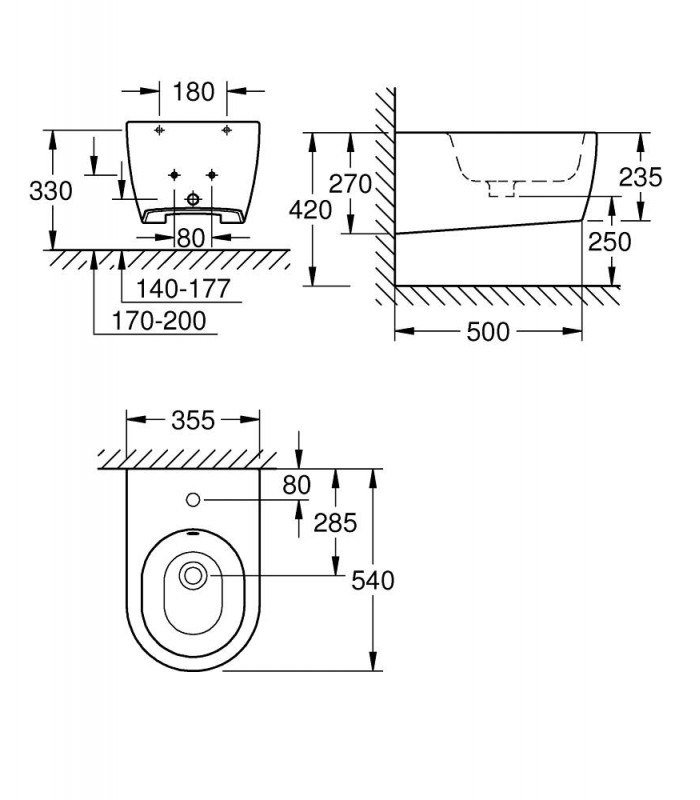 Compra online Bidé suspenso Grohe Purity (3957400H) en oferta al mejor precio