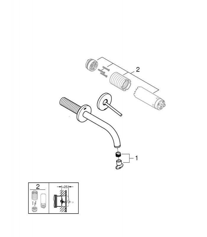 Compra online Atrio New Monomando de lavabo mural S-Size 180mm joystick Grohe (19287AL3) Grafito cepillado en oferta al mejor precio