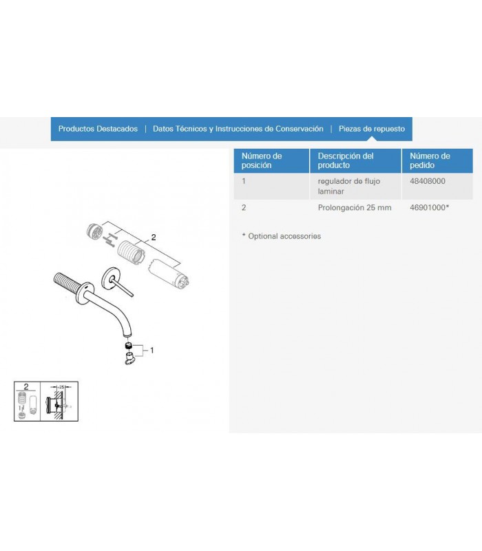 Compra online Atrio New Monomando de lavabo mural S-Size 180mm joystick Grohe (19287AL3) Grafito cepillado en oferta al mejor precio