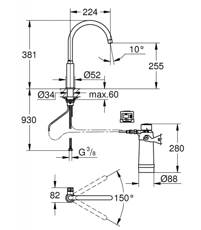 Compra online Grifo monomando Starter Kit Grohe Blue 30387000 en oferta al mejor precio
