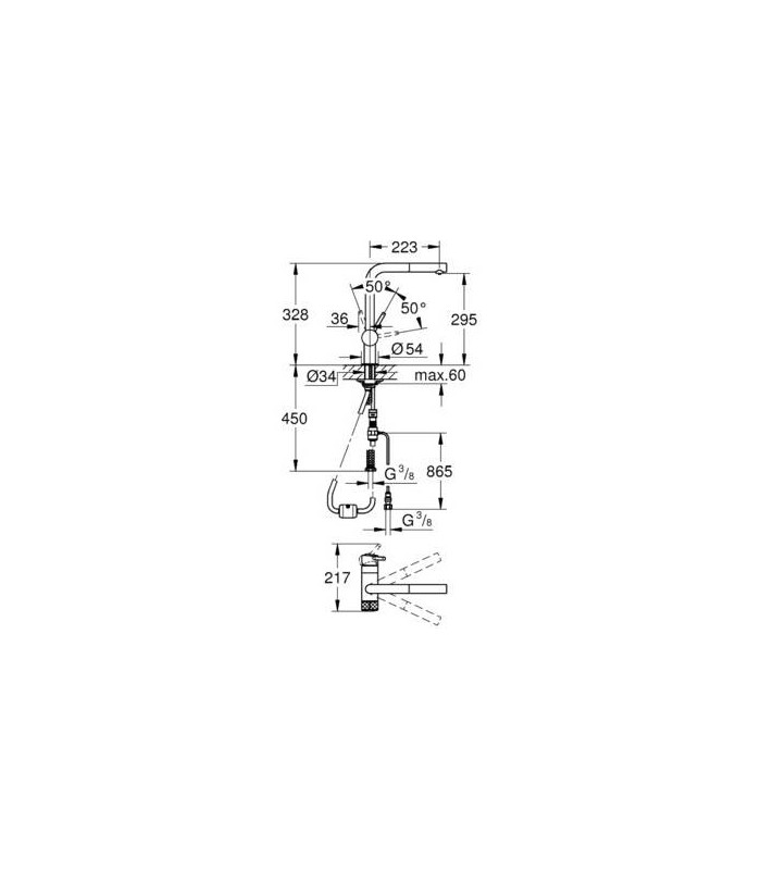 Compra online  Grohe Minta extraíble duo sinf filtro (solo Grifo) mate en oferta al mejor precio