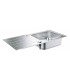 Pia de aço inoxidável Grohe K500 com escorredor (31563SD1) Cor de aço inoxidável