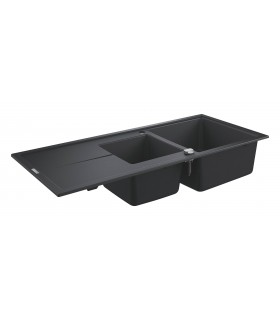 Grohe K400 Fregadero composite con escurridor (31643AP0) color Negro Granito