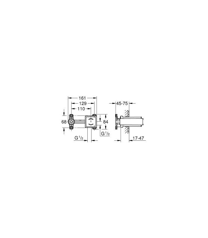 Compra online Corpo de parede monocomando oculto Grohe (23200002) Cor cromado en oferta al mejor precio
