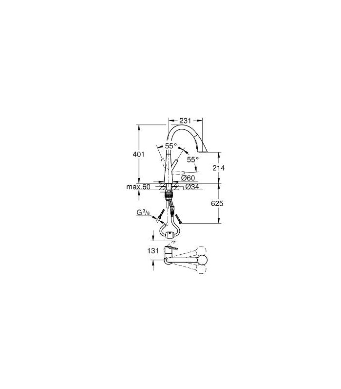Compra online Misturadora monocomando para lava-loiça Grohe Zedra 1/2" (32294DC2) aço inoxidável mate en oferta al mejor precio