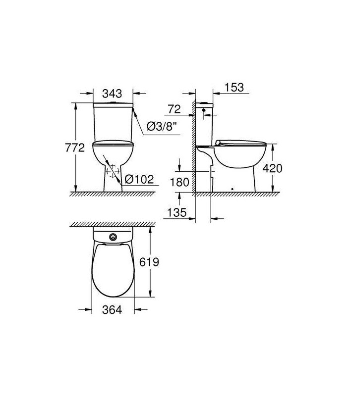 Compra online Inodoro rimless H Grohe BAU (39496000) en oferta al mejor precio