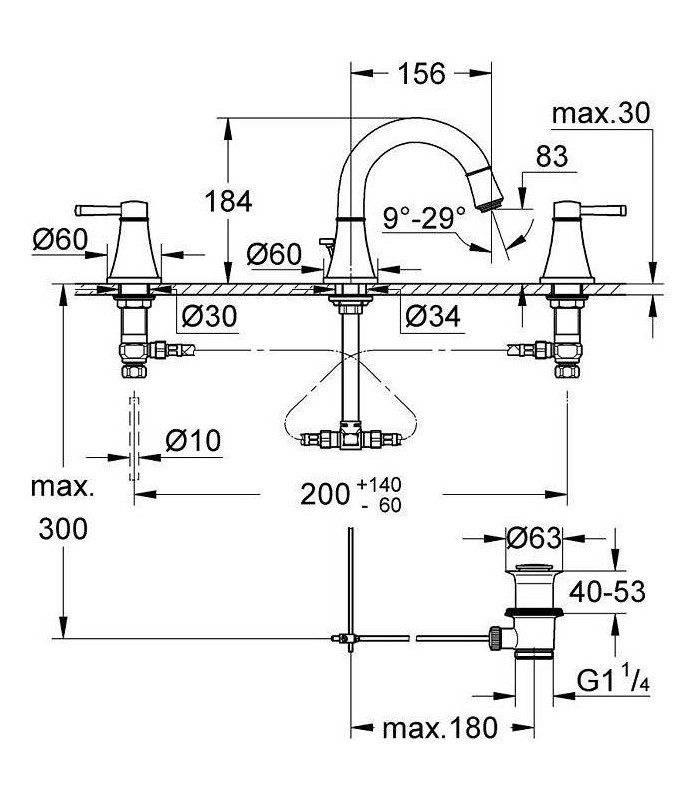 Compra online Grandera bat lavabo caño bajo S vaciador Oro Grohe (20417IG0) en oferta al mejor precio