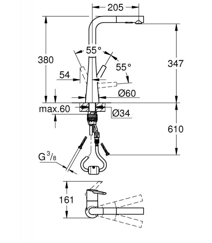 Compra online Misturadora monocomando para lavatório Grohe Zedra 1/2" (32553002) Cor cromada en oferta al mejor precio
