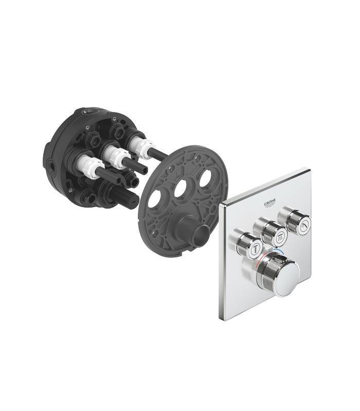Compra online Grohe Grohtherm SmartControl - Termostato para chuveiro ou banheira com instalação oculta e três válvulas (Ref. 29126000) en oferta al mejor precio