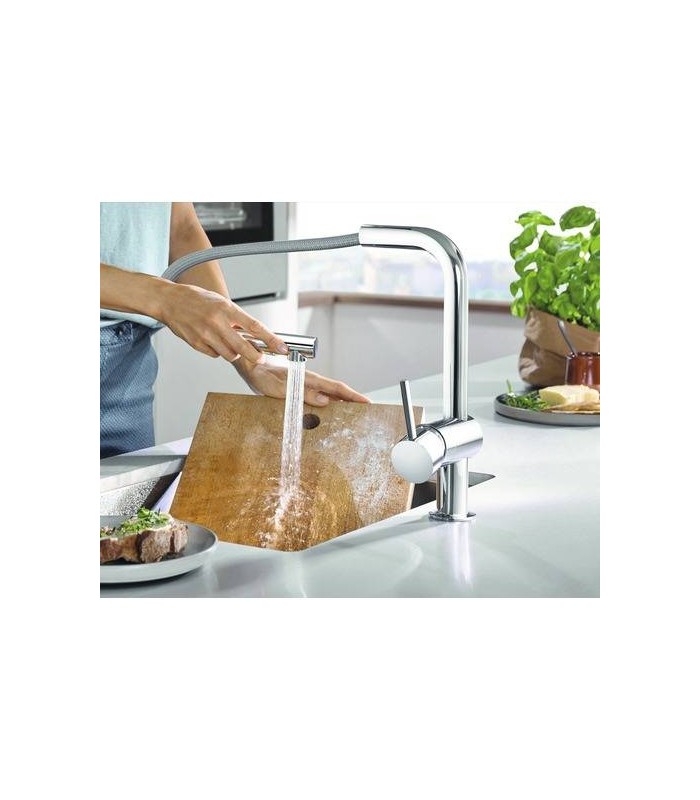 Compra online Torneira de cozinha com chuveiro de mão Grohe Minta (30274000) en oferta al mejor precio