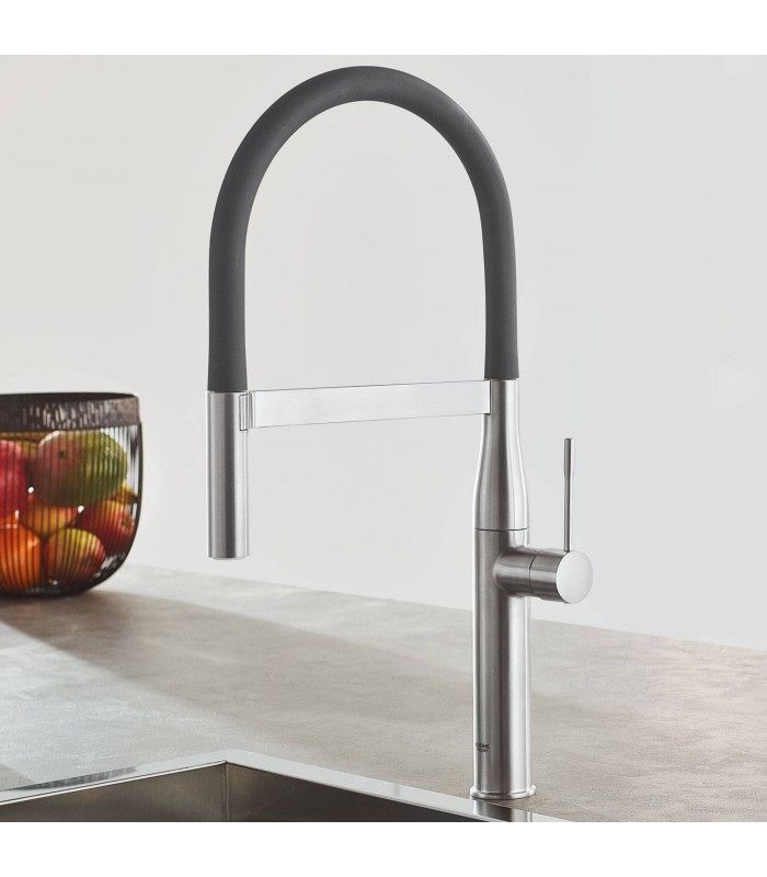 Compra online Grohe Essence Professional - Misturador monocomando para pia de cozinha, bica giratória 360°, bica alta, duas opções de jato (30 en oferta al mejor precio