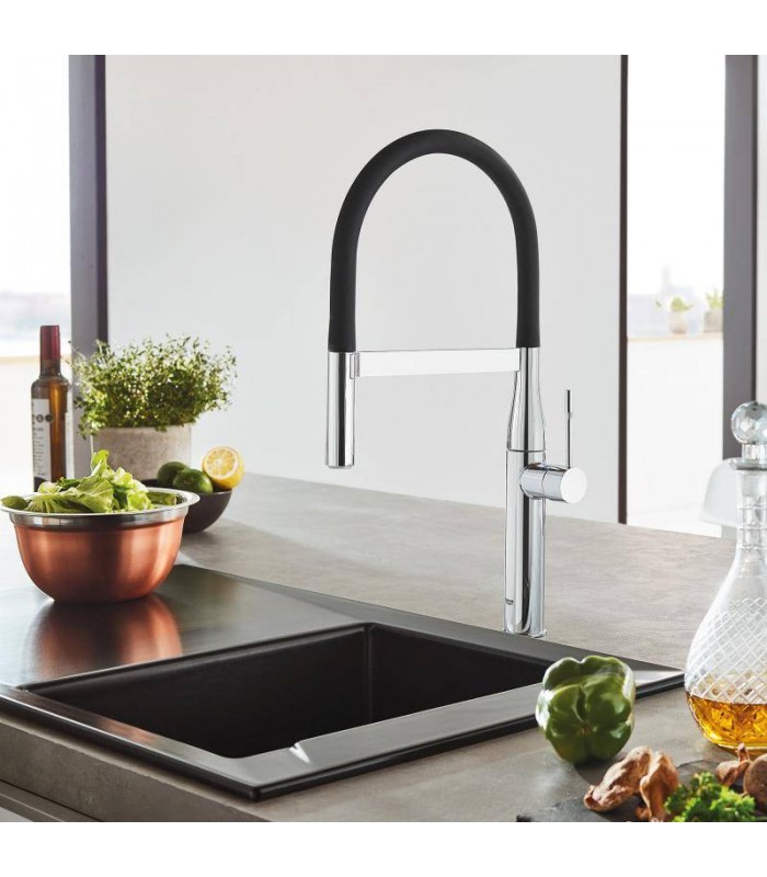 Compra online Grohe Essence Professional - Misturador monocomando para pia de cozinha, bica giratória 360°, bica alta, duas opções de jato (30 en oferta al mejor precio