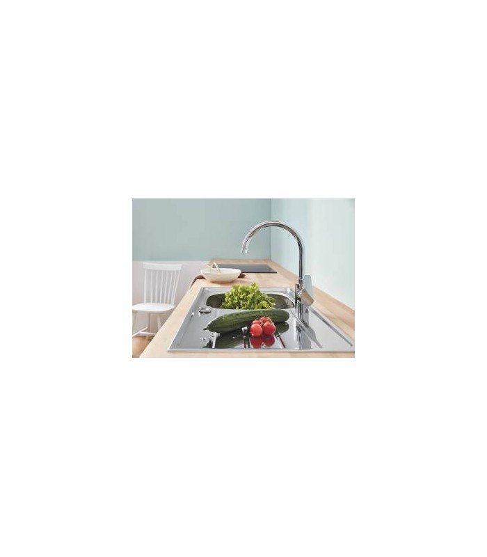Compra online Grohe BauEdge - Torneira de cozinha monocomando para instalação em furo único com bica alta giratória de 360° (31367000) en oferta al mejor precio