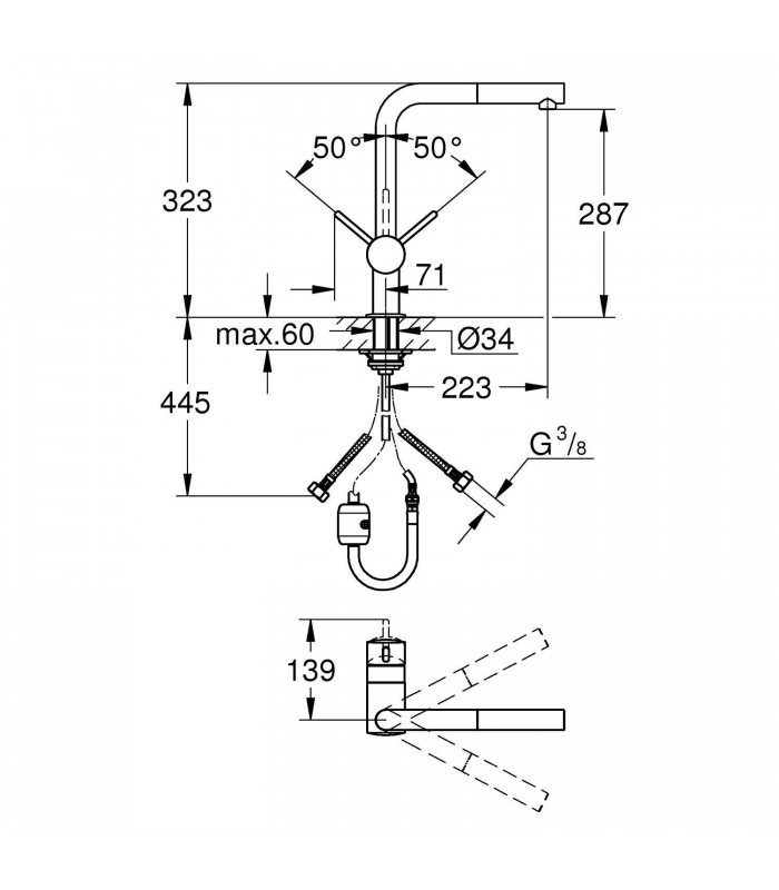 Compra online Grohe Flair Monomando de fregadero 1/2" (Ref. 32454000) en oferta al mejor precio