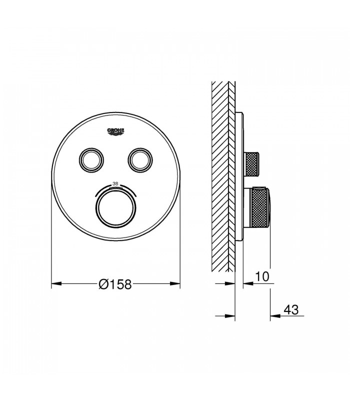 Compra online Grohe Grohtherm SmartControl Termostato empotrado con 2 llaves (Ref. 29119AL0) en oferta al mejor precio