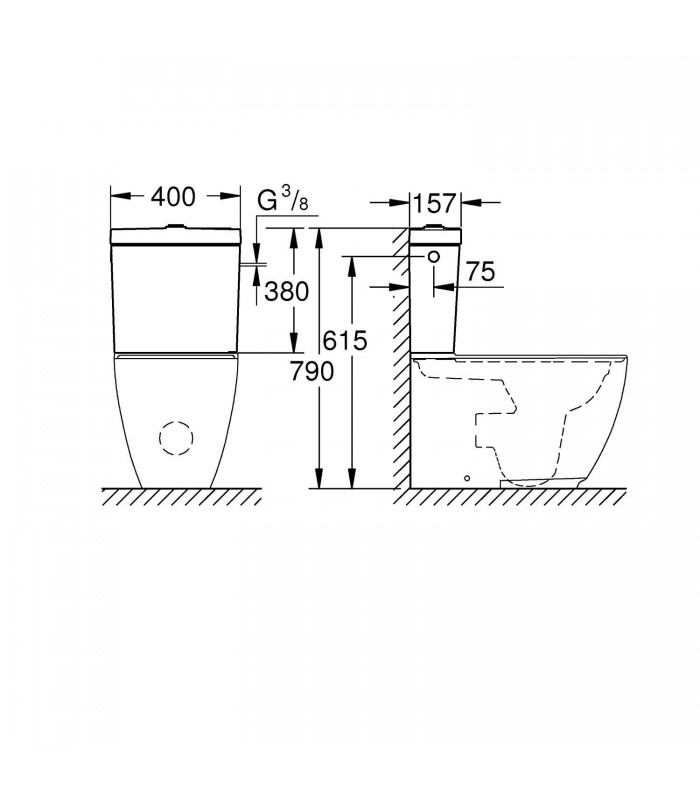 Compra online Cisterna Grohe Essence para alimentação lateral sob o tanque (Ref. 39578000) en oferta al mejor precio