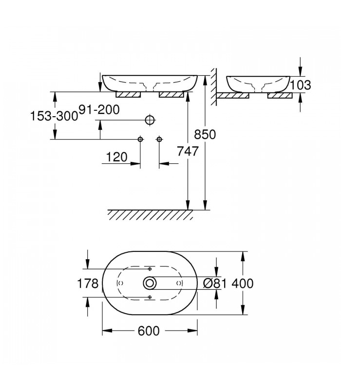 Compra online Grohe Essence Lavabo tipo Bol 60 cm (Ref. 3960800H) en oferta al mejor precio
