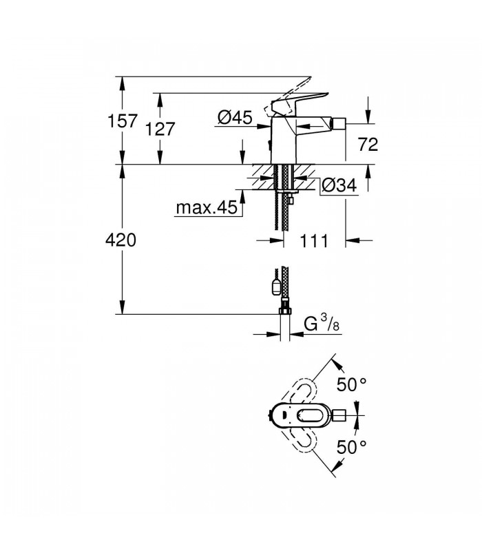 Compra online Grohe StartLoop Monomando de bidé 1/2" Tamaño S (Ref. 23353000) en oferta al mejor precio