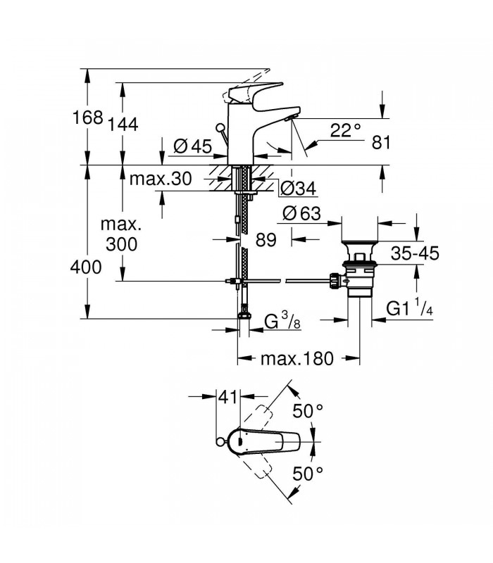 Compra online Misturadora monocomando para lavatório Grohe 1/2" Tamanho S (Ref. 23809000) en oferta al mejor precio