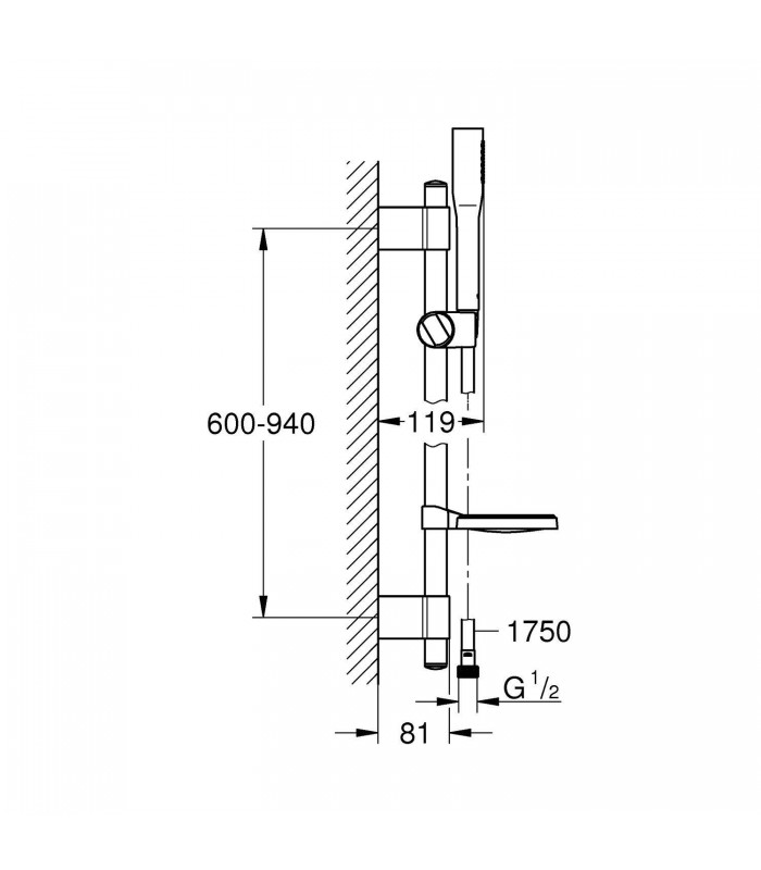 Compra online Conjunto de barra de chuveiro Grohe Euphoria Cosmopolitan Stick 1 jato (Ref. 27368000) en oferta al mejor precio