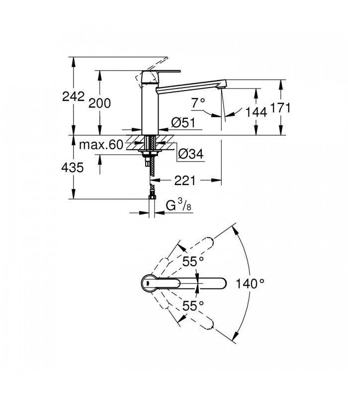 Compra online Misturadora de lavatório Grohe Get 1/2" (Ref. 30196000) en oferta al mejor precio