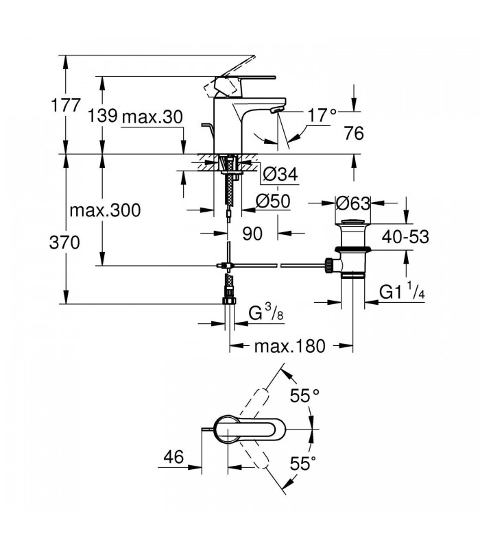 Compra online Grohe Get Monomando de lavabo 1/2" Tamaño S (Ref. 32883000) en oferta al mejor precio
