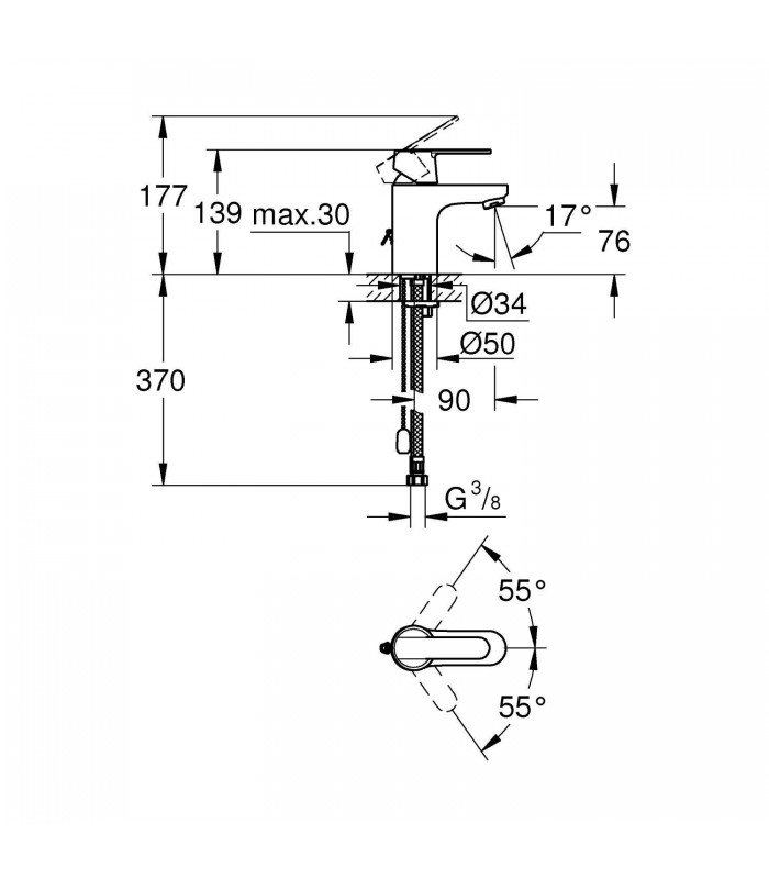 Compra online Misturador monocomando para lavatório Grohe Get 1/2" Tamanho S (Ref. 32884000) en oferta al mejor precio