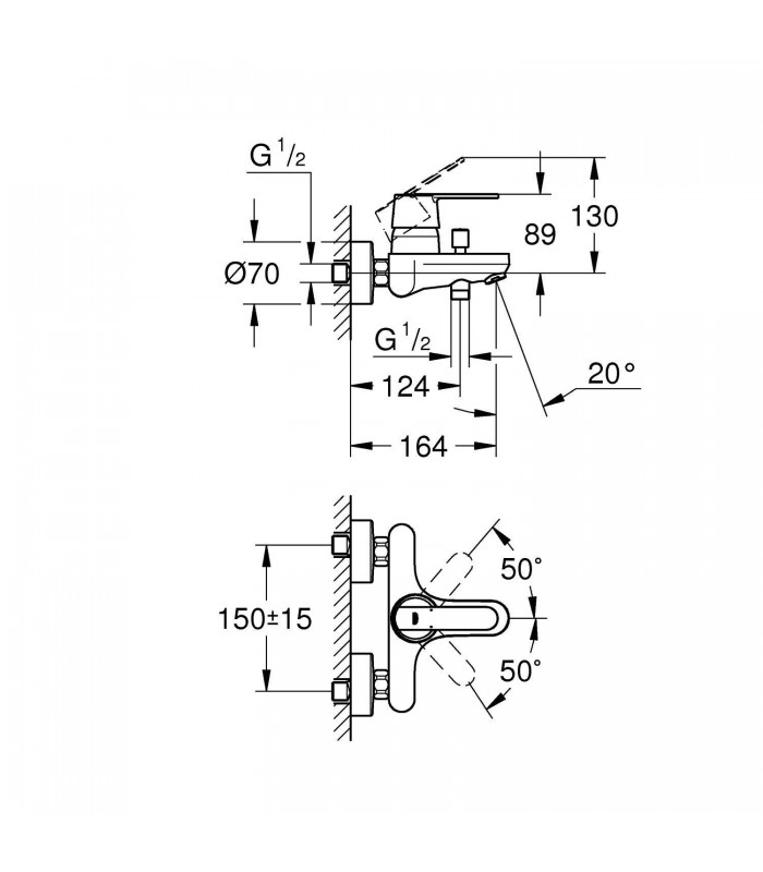 Compra online Grohe Get Monomando para baño y ducha 1/2" (Ref. 32887000) en oferta al mejor precio