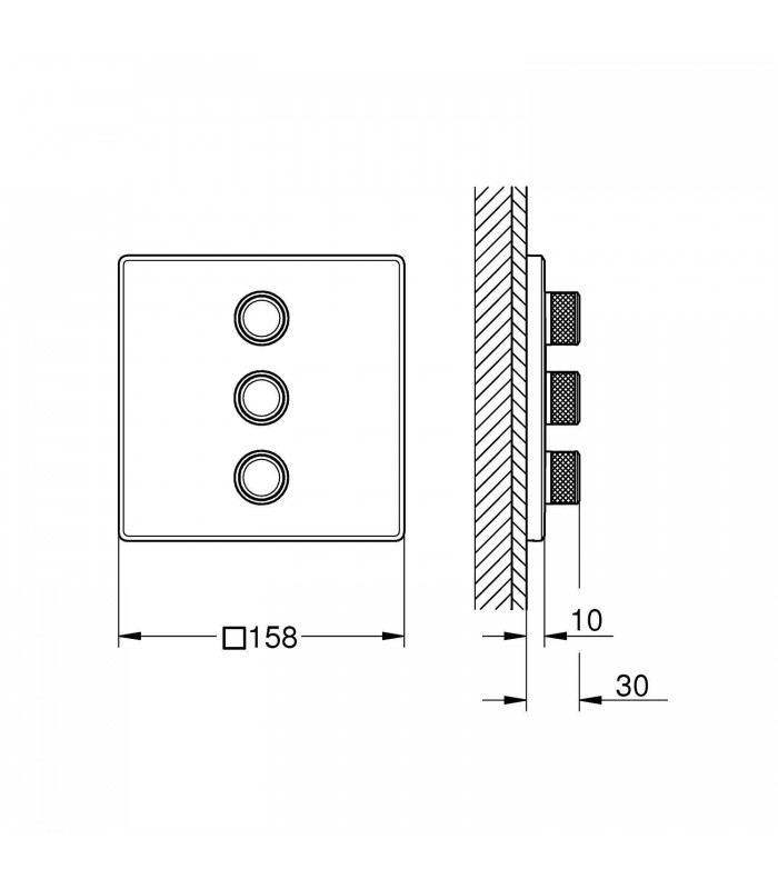 Compra online Grohe Grohtherm SmartControl Placa con triple llave de paso Cuadrado (Ref. 29127000) en oferta al mejor precio