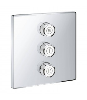 Grohe Grohtherm SmartControl Placa con triple llave de paso Cuadrado (Ref. 29127000)