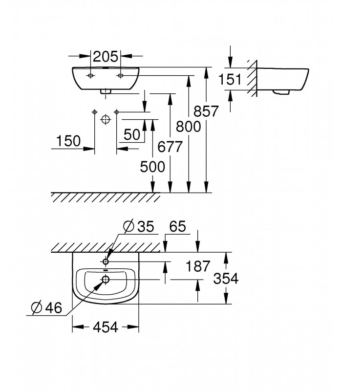 Compra online Lavatório sanitário Grohe BAU 45cm (Ref. 39424000) en oferta al mejor precio
