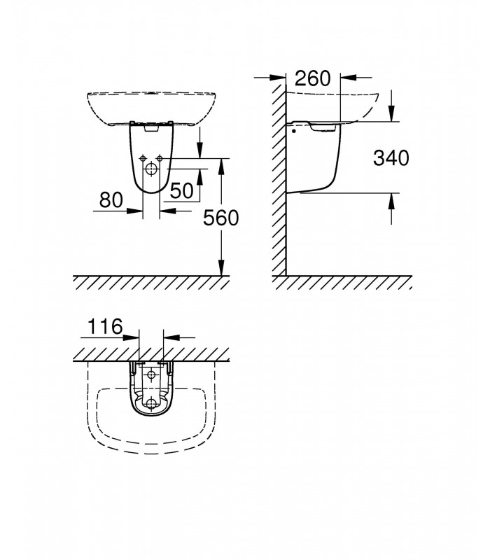 Compra online Grohe sanitario BAU semipedestal para lavabo (Ref. 39426000) en oferta al mejor precio