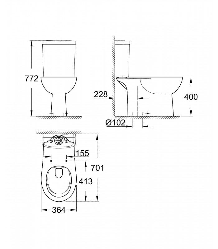 Compra online Sanitário de chão Grohe BAU para cisterna. V. Saída sem aro (39429000) en oferta al mejor precio