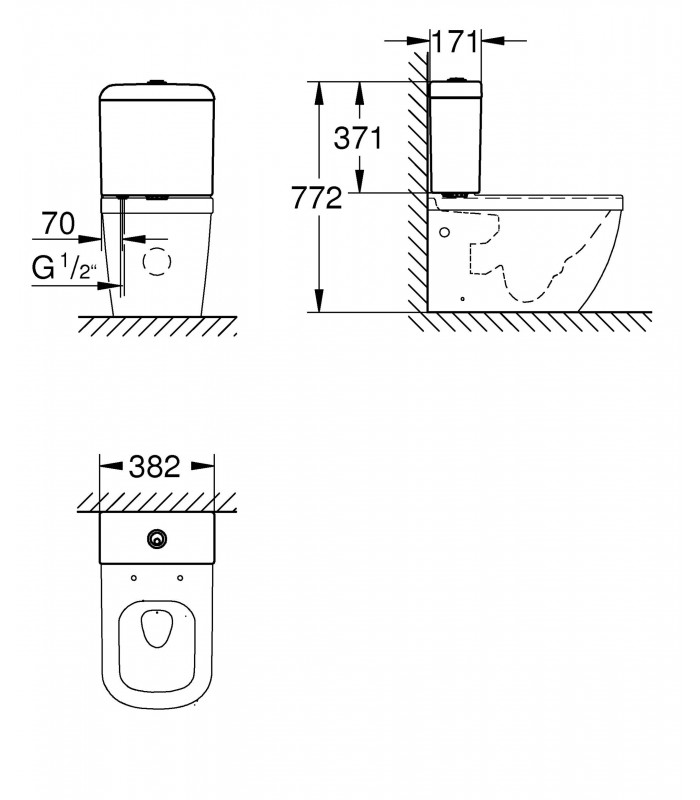 Compra online Cisterna sanitária Grohe Euro para sanita de tanque de baixo fluxo (Ref. 39332000) en oferta al mejor precio